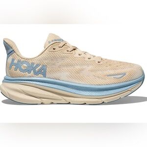 HOKA Clifton 9 Running Shoes Size 7.5 in Oak/Alabaster-Excellent Condition